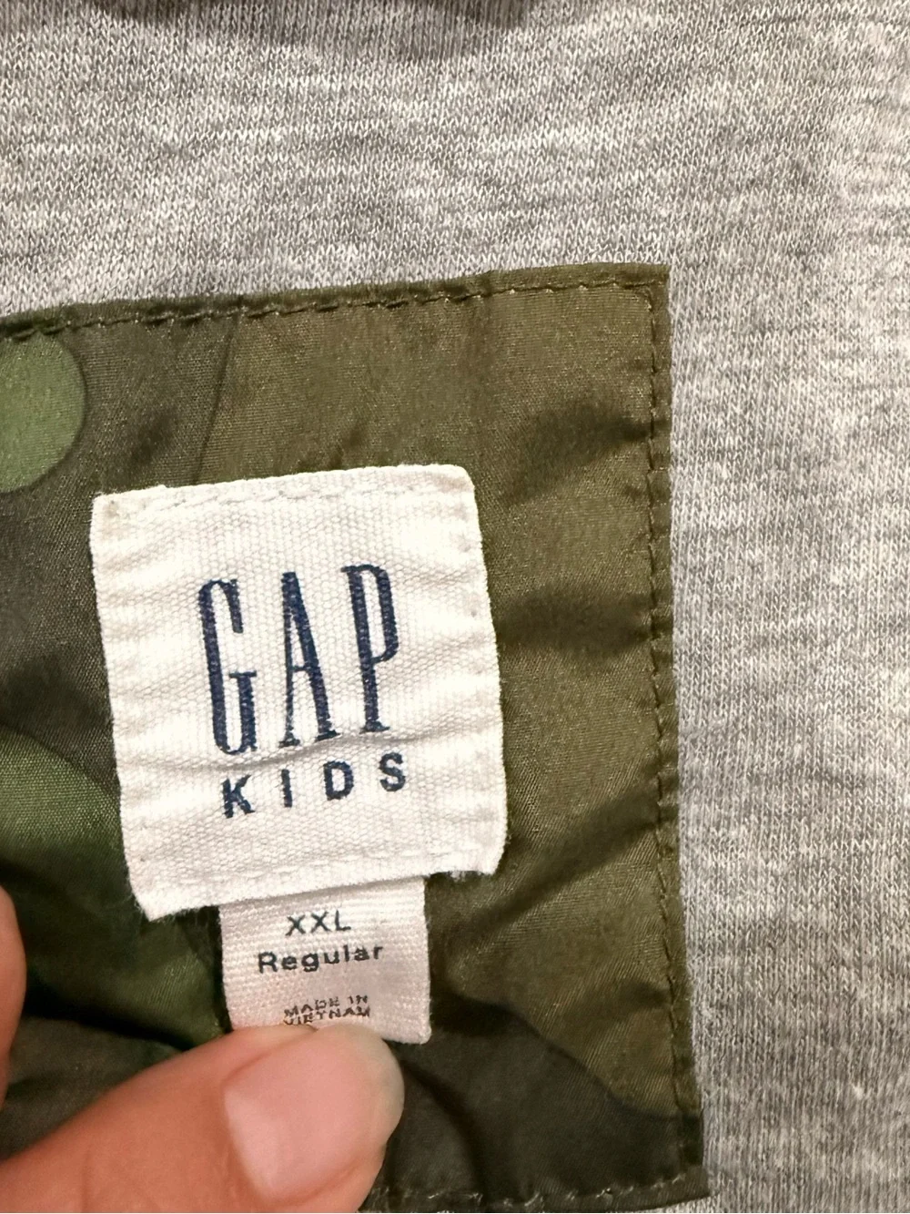 Gap Kids Camo Windbreaker hooded full zip size XXL
